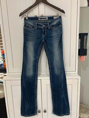 BKE Stella Bootcut Distressed Stretch Jeans Size 26x33.5